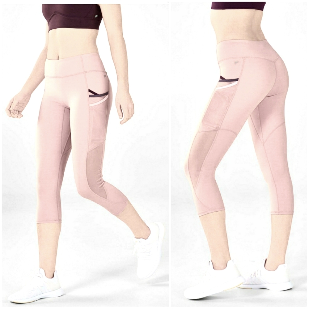 Fabletics Mauve Mesh Pockets Capri - image 1